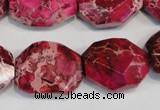 CDE615 15.5 inches 18*24mm faceted nugget dyed sea sediment jasper beads