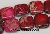 CDE623 15.5 inches 16*16mm square dyed sea sediment jasper beads