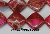 CDE638 15.5 inches 18*18mm diamond dyed sea sediment jasper beads