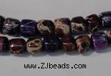 CDE705 15.5 inches 6*8mm nuggets dyed sea sediment jasper beads