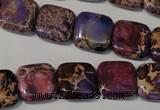 CDE716 15.5 inches 14*14mm square dyed sea sediment jasper beads