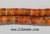 CDE734 15.5 inches 3*8mm heishi dyed sea sediment jasper beads