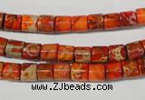 CDE735 15.5 inches 6*6mm tube dyed sea sediment jasper beads