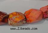 CDE747 15.5 inches 13*18mm faceted nuggets dyed sea sediment jasper beads