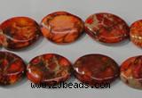 CDE751 15.5 inches 13*18mm oval dyed sea sediment jasper beads