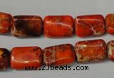 CDE756 15.5 inches 10*14mm rectangle dyed sea sediment jasper beads