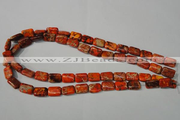 CDE756 15.5 inches 10*14mm rectangle dyed sea sediment jasper beads