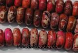 CDE775 15.5 inches 6*14mm rondelle dyed sea sediment jasper beads