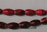 CDE777 15.5 inches 8*13mm rice dyed sea sediment jasper beads