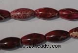 CDE778 15.5 inches 8*16mm rice dyed sea sediment jasper beads