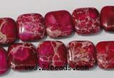 CDE794 15.5 inches 14*14mm square dyed sea sediment jasper beads