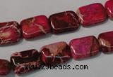 CDE796 15.5 inches 10*14mm rectangle dyed sea sediment jasper beads