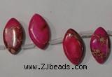 CDE797 Top-drilled 10*18mm marquise dyed sea sediment jasper beads