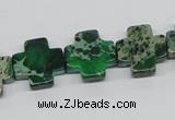 CDE81 15.5 inches 16*16mm cross dyed sea sediment jasper beads