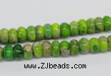 CDE87 15.5 inches 5*8mm rondelle dyed sea sediment jasper beads