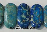 CDE917 15.5 inches 15*30mm oval double drilled dyed sea sediment jasper beads