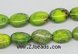 CDE92 15.5 inches 10*14mm oval dyed sea sediment jasper beads