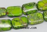 CDE95 15.5 inches 13*18mm rectangle dyed sea sediment jasper beads