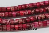 CDI11 16 inches 4*6mm cylinder dyed imperial jasper beads wholesale