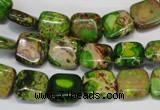 CDI120 15.5 inches 10*10mm square dyed imperial jasper beads