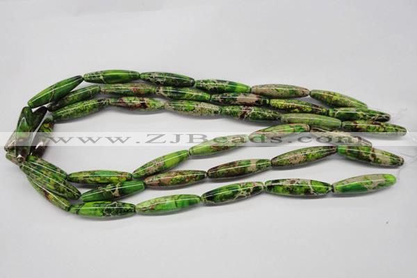 CDI146 15.5 inches 8*30mm rice dyed imperial jasper beads