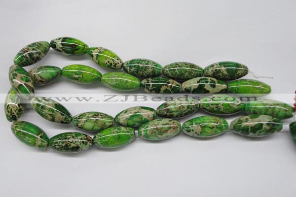 CDI148 15.5 inches 15*30mm rice dyed imperial jasper beads