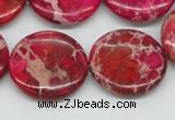 CDI18 16 inches 25mm flat round dyed imperial jasper beads wholesale