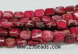 CDI19 16 inches 8*8mm square dyed imperial jasper beads wholesale