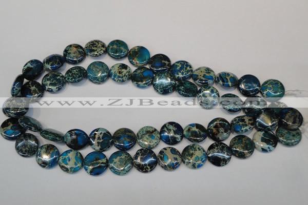 CDI232 15.5 inches 16mm flat round dyed imperial jasper beads