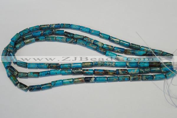 CDI279 15.5 inches 6*12mm tube dyed imperial jasper beads