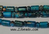 CDI288 15.5 inches 3*6mm rondelle & 6*9mm tube dyed imperial jasper beads