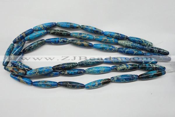 CDI291 15.5 inches 8*30mm rice dyed imperial jasper beads