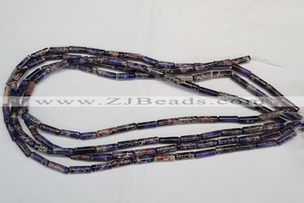 CDI377 15.5 inches 4*12mm tube dyed imperial jasper beads