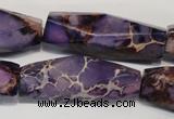 CDI386 15.5 inches 12*40mm faceted rice dyed imperial jasper beads