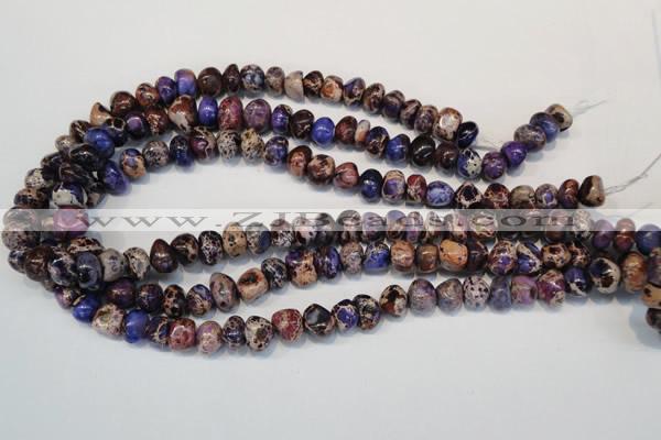 CDI391 15.5 inches 8*12mm nugget dyed imperial jasper beads