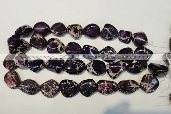 CDI394 15.5 inches 20*25mm nugget dyed imperial jasper beads