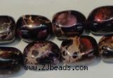 CDI395 15.5 inches 12*16mm nugget dyed imperial jasper beads