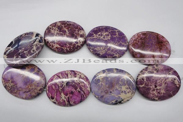CDI470 15.5 inches 40*50mm oval dyed imperial jasper beads