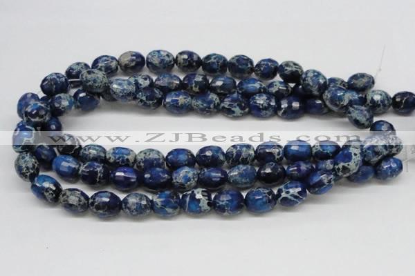 CDI49 16 inches 12*15mm faceted egg-shaped dyed imperial jasper beads