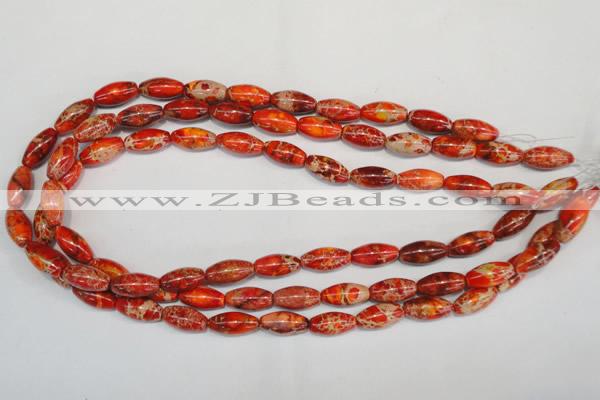 CDI512 15.5 inches 8*16mm rice dyed imperial jasper beads