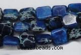 CDI54 16 inches 10*10mm square dyed imperial jasper beads wholesale