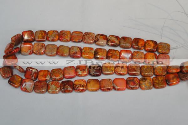 CDI540 15.5 inches 14*14mm square dyed imperial jasper beads
