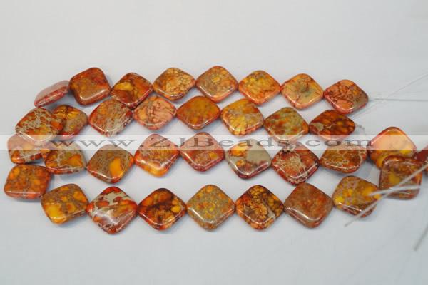 CDI547 15.5 inches 20*20mm diamond dyed imperial jasper beads