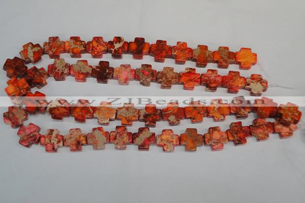 CDI561 15.5 inches 16*16mm cross dyed imperial jasper beads