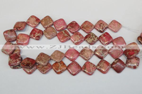 CDI570 15.5 inches 18*18mm diamond dyed imperial jasper beads