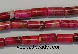 CDI591 15.5 inches 6*12mm tube dyed imperial jasper beads