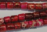 CDI595 15.5 inches 8*8mm tube dyed imperial jasper beads