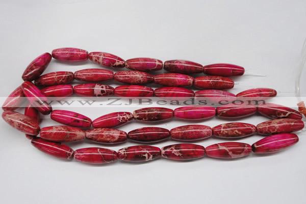 CDI607 15.5 inches 11*31mm rice dyed imperial jasper beads