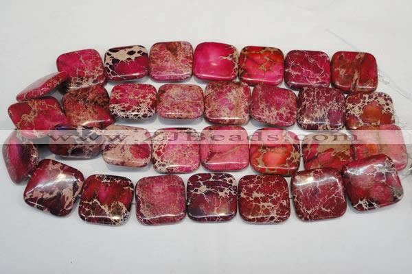 CDI626 15.5 inches 25*25mm square dyed imperial jasper beads