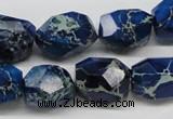 CDI64 16 inches 15*20mm faceted nuggets dyed imperial jasper beads